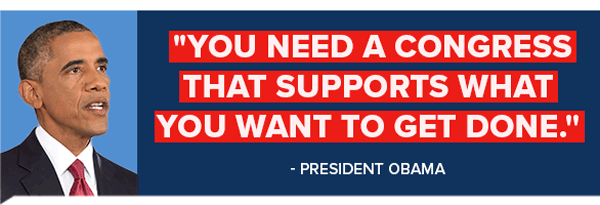 You Need a congress that supports what you want to get done - Barack Obama