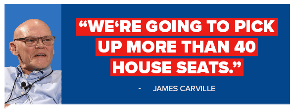 We're going to pick up more than 40 House seats - James Carville