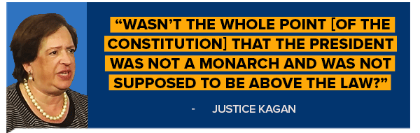 Elena Kagan: The threat to our Constitution's Separation of Powers is grave. Elena Kagan: The threat to our Constitution's Separation of Powers is grave.