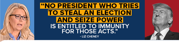 LIZ CHENEY: No President who tries to steal an election and seize power is entitled to immunity for those acts.