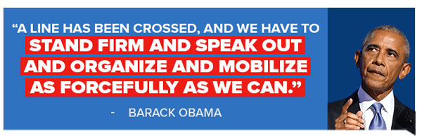 A line has been crossed, and we have to stand firm and speak out and organize and mobilize as forcefull as we can. - Barack Obama A line has been crossed, and we have to stand firm and speak out and organize and mobilize as forcefull as we can. - Barack Obama