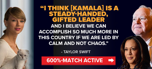 Taylor Swift: I think [Kamala] is a steady-handed, gifted leader and I believe we can accomplish so much more in this country if we are led by calm and not chaos.