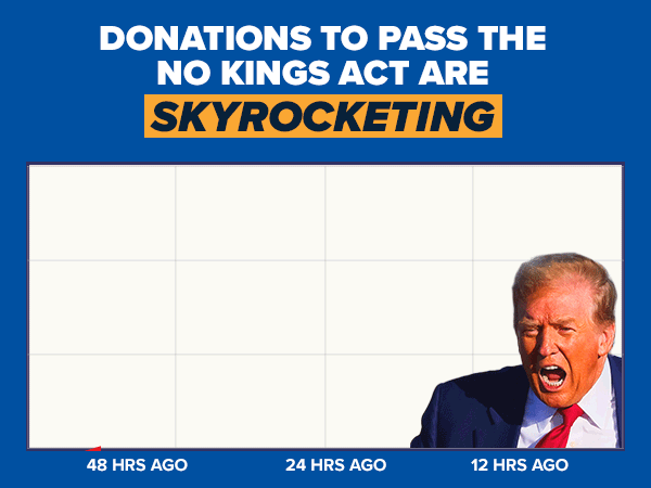 Donations to pass the No Kings Act SKYROCKETING Donations to pass the No Kings Act SKYROCKETING