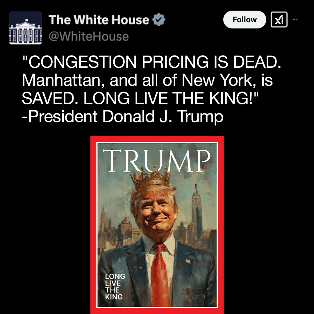 The White House social media depicting Donald Trump as a king