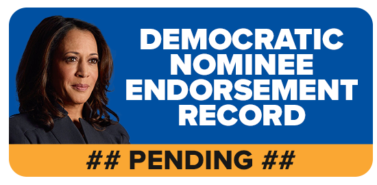 KAMALA HARRIS DEMOCRATIC NOMINEE ENDORSEMENT RECORD