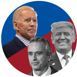 Joe Biden // Donald Trump and Robert F. Kennedy Jr.