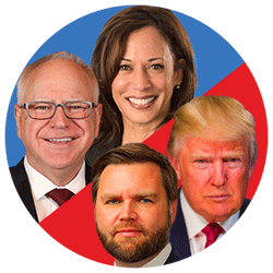 Kamala Harris + Tim Walz // Donald Trump + JD Vance