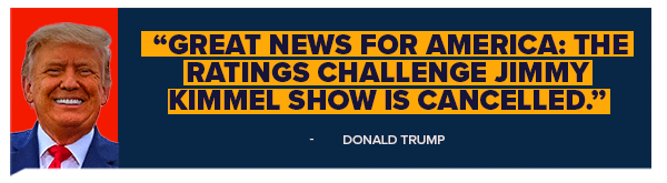 Donald Trump: I absolutely love that Colbert got fired. His talent was even less than his ratings.