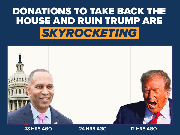 Donations to take back the house and ruin trump are skryrocketing